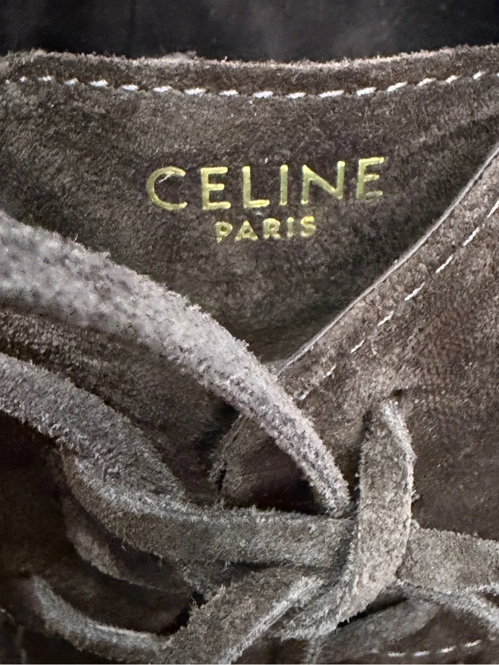 CELINE ADAM DARK BROWN SUEDE BOAT SHOES 44 /12 US $1000 MOCCASINS LACE UPS BALLY